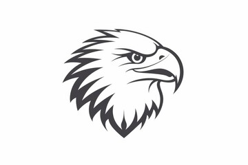 Fototapeta premium Eagle head illustration on a white background, symbolizing american spirit and strength