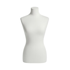Blank White Female Mannequin Torso for Fashion Display Isolated on White