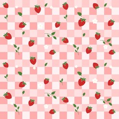 딸기 체크패턴