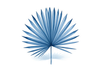Fototapeta premium Delicate watercolor tropical leaf in shades of blue
