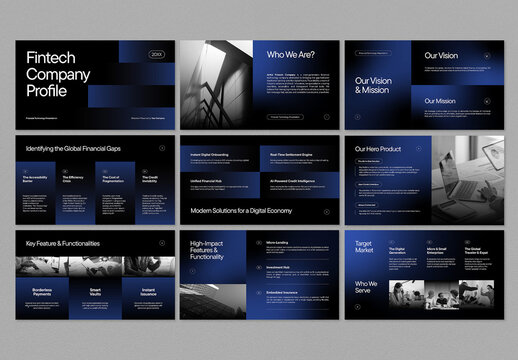 Blue Minimalist Fintech Presentation