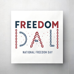 National Freedom Day Celebration Banner, Freedom and Liberty Concept Poster, Abolition of Slavery Commemoration Design, Human Rights Freedom Day Illustration, USA National Freedom Day Background