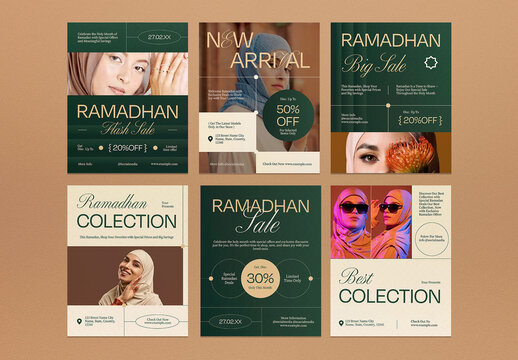 Green And Cream Ramadhan Sale Instagram Set