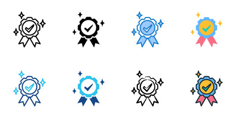 Authenticity icons set multiple style collection. Editable stroke 
