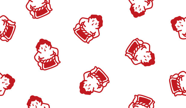 Cute sumo pattern background vector design