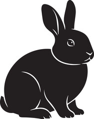 Fototapeta premium Sitting rabbit silhouette