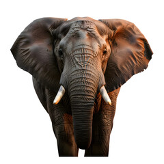 Close-up Frontal View of an African Elephant with Tusks savanna elephant mammal
