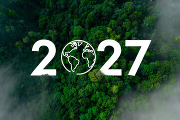 2027 Global Environment Concept with Earth Icon