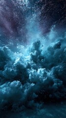 Obraz premium Bold waves crash under the ocean, creating a dynamic display of power and beauty at the water's surface