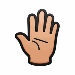Obraz premium A cartoon drawing of a right hand with the palm facing forward