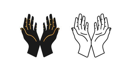 Fototapeta premium Hands clapping icon minimalist design