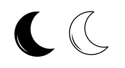 Minimalist crescent moon icons set