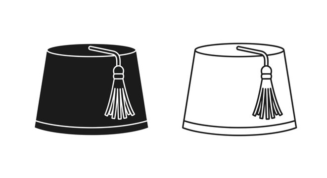 Traditional turkish fez hats with tassels