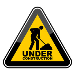 Under Construction, sign and sticker vector