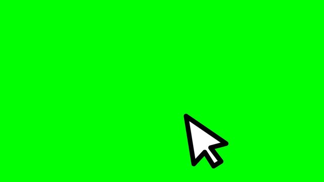 Mouse Cursor Pointer Icon Animation on Green Screen