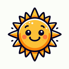 Beautiful smiling sun cartoon vector illustration