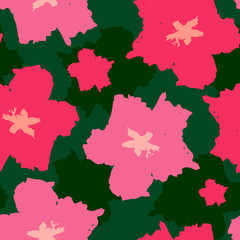 Obraz premium Seamless pattern with flowers, tropical floral print.