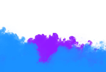 Obraz premium Abstract vibrant neon blue and intense purple smoke or chemical vapor rising dramatically against a stark black background creating dynamic visual contrast