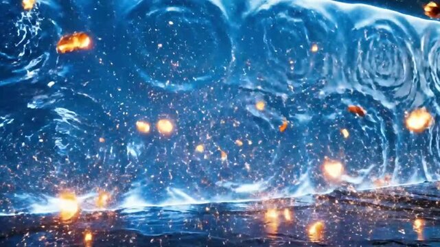 Invisible force field with rippling distortion effects when impacted by particles.