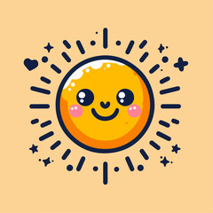Beautiful smiling sun cartoon vector illustration