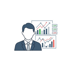 Businessman with Data Analytics Charts