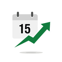 Calendar and Upward Trend Arrow Signifying Growth