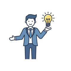 Businessman Holding Lightbulb Concept