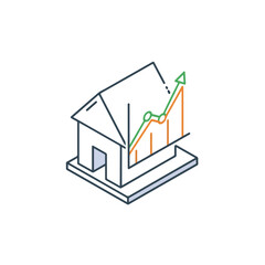 House with Growth Chart and Arrow