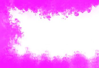Vivid magenta colored smoke or dense fog erupts dramatically across the bottom and sides creating a vibrant abstract border against the dark void
