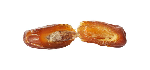 dried dates palm fruit isolated on white