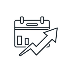 Calendar with Growth Arrow
