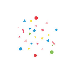 Colorful Confetti Shapes in White Space