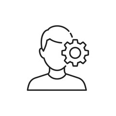 User settings icon with cogwheel representing customization and configuration