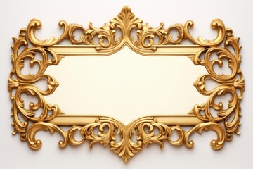 Gold ornate frame showcasing baroque design with blank interior