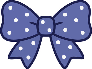 Indigo Polka Dot Hand-Drawn Bows