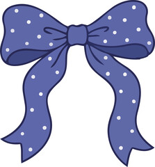 Indigo Polka Dot Hand-Drawn Bows