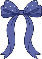 Indigo Polka Dot Hand-Drawn Bows