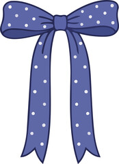 Indigo Polka Dot Hand-Drawn Bows
