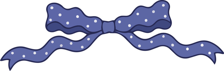Indigo Polka Dot Hand-Drawn Bows