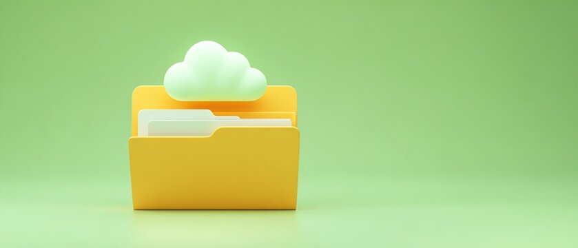 Colorful cloud storage folder representation.