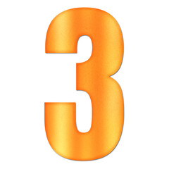 Naklejka premium Shiny Orange Number Three Typography Illustration with Shadow Effect, Isolated on Transparent Background – Luxury Numeric Symbol Design