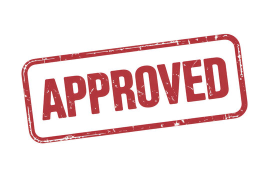 Red approved stamp rubber stamp isolated on a transparent background