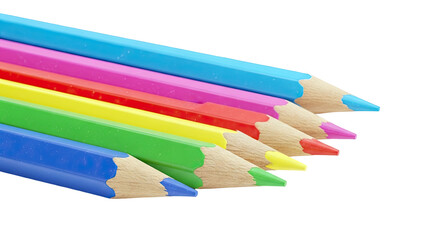 Naklejka premium Rainbow Colored Pencils - Close Up