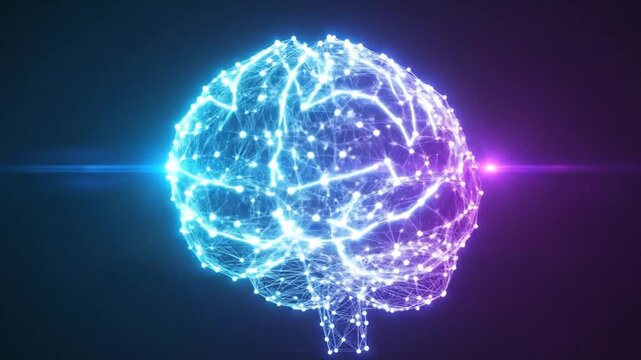 Digital abstract background neural network brain shape