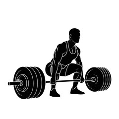 Man Performing Overhead Press Gym Silhouette Vector