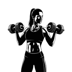 Woman Doing Squats Fitness Silhouette Vector Illustration