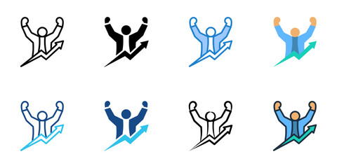 Fototapeta premium Personal Development icons set multiple style collection. Editable stroke 