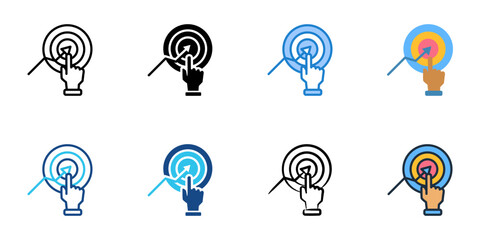 Goal Achievement icons set multiple style collection. Editable stroke 
