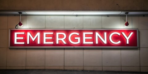 Obraz premium Illuminated emergency sign representing urgent warning system and public safety communication