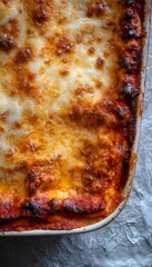 Warm Italian Lasagna Comfort Food Rustic Kitchen Scene Delicious Baked Dish Golden Cheese